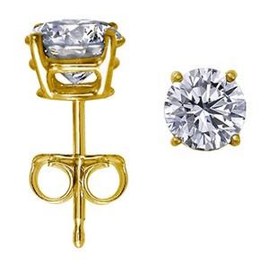 0.25ct - 0.60ct  Total Weight Round Brilliant Diamond Studs in 14kt White or Yellow Gold