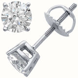 0.75ct - 2ct  Total Weight Round Brilliant Diamond Studs in 14kt White Gold or Yellow Gold