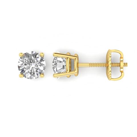 0.75ct - 2ct  Total Weight Round Brilliant Diamond Studs in 14kt White Gold or Yellow Gold