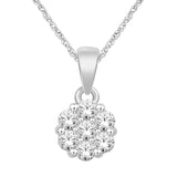 14K White Gold 1/4 Ct.Tw. Diamond Flower Pendant