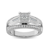 10K White Gold 1/2 Ct.Tw. Diamond Engagement Invisible Ring