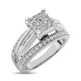 10K White Gold 1/2 Ct.Tw. Diamond Engagement Invisible Ring