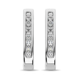 10K White Gold 1/8 Ct.Tw. Diamond Huggies Earrings