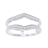 14K White Gold 1/4 Ct.Tw.Diamond Guard Ring