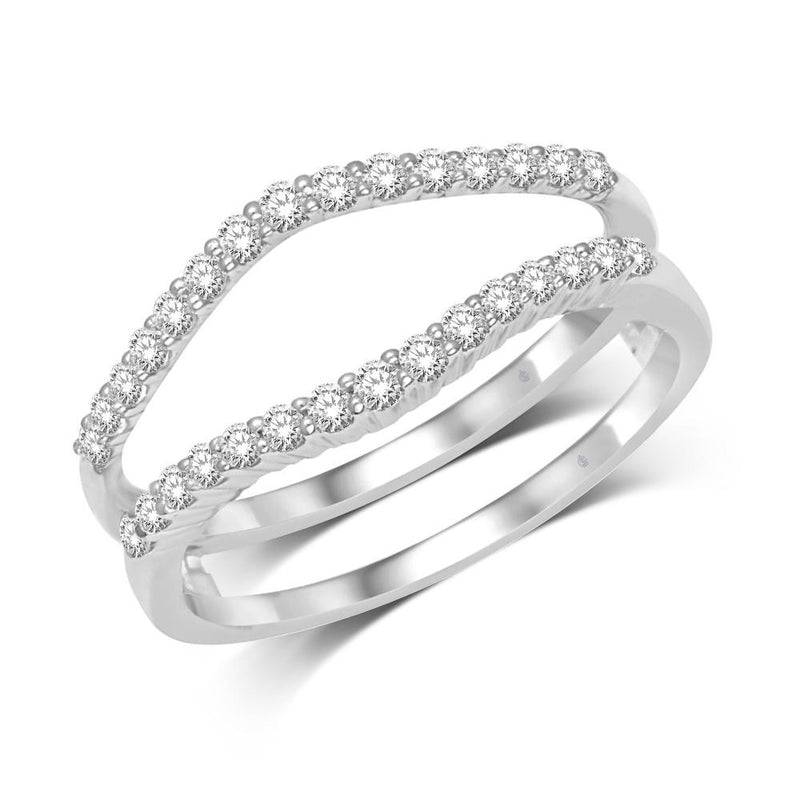 14K White Gold 1/3 Ct.Tw. Diamond Guard Ring