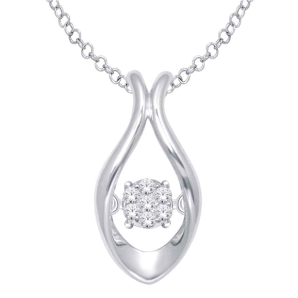 10K White Gold 1/20 Ct.Tw. Moving Diamond Fashion Pendant