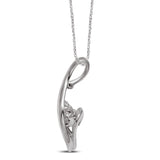 10K White Gold 1/20 Ct.Tw. Moving Diamond Fashion Pendant