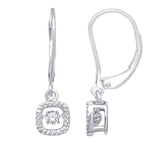 Sterling Silver 1/20 Ct.Tw. Moving Diamond Danglers Earrings