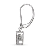 Sterling Silver 1/20 Ct.Tw. Moving Diamond Danglers Earrings