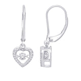 Sterling Silver 1/20 Ct.Tw. Moving Diamond Danglers Earrings