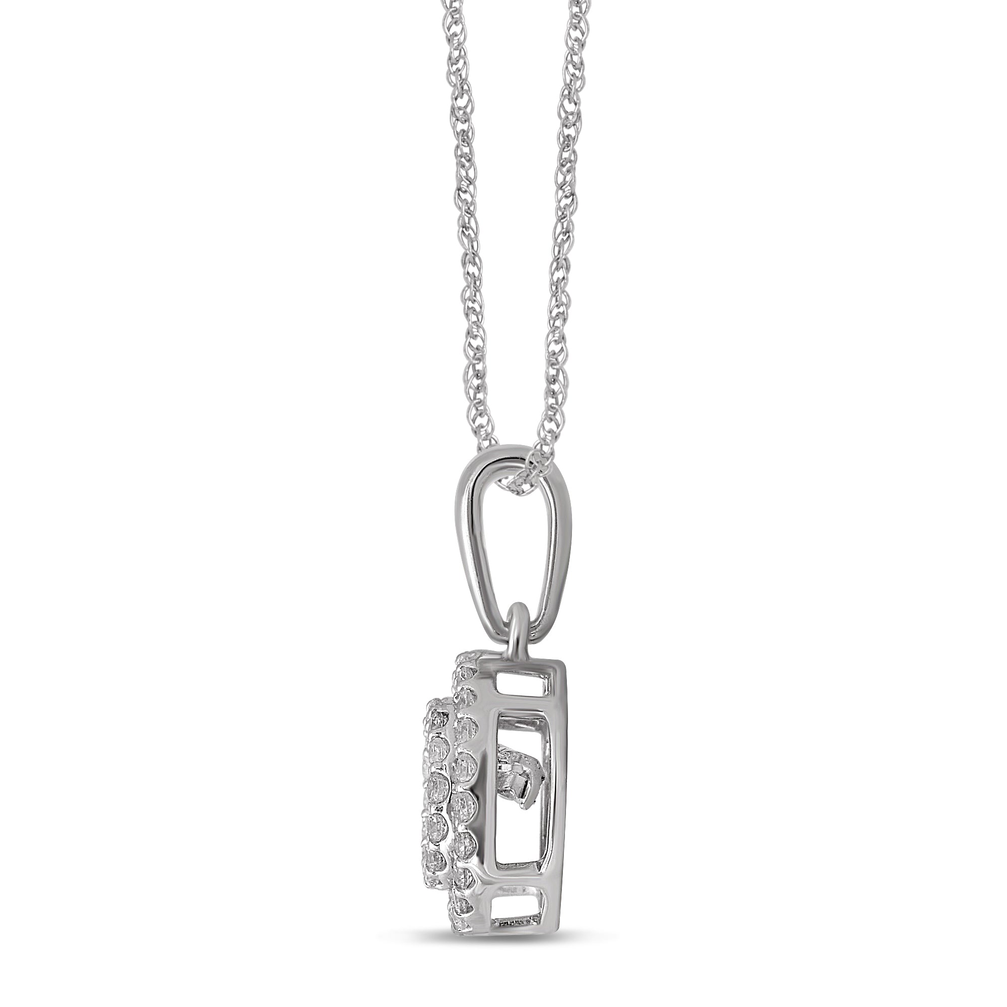 10K White Gold 1/3 Ct.Tw. Moving Diamond Fashion Pendant