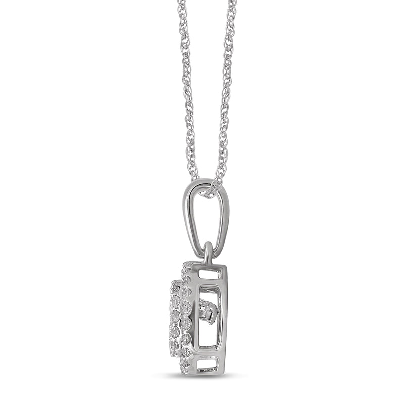 10K White Gold 1/3 Ct.Tw. Moving Diamond Fashion Pendant