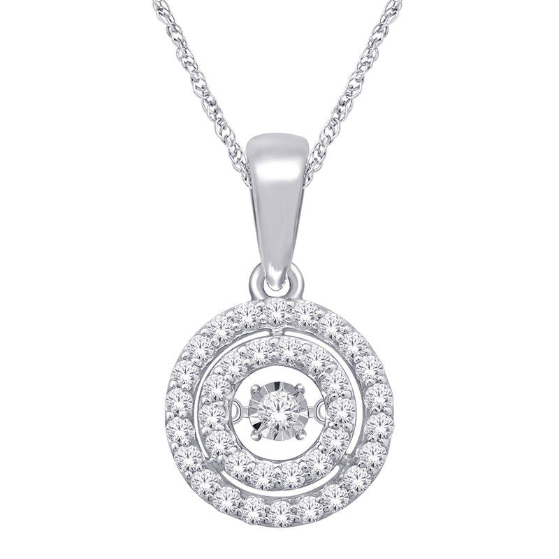 10K White Gold 1/3 Ct.Tw. Moving Diamond Fashion Pendant