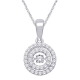 10K White Gold 1/3 Ct.Tw. Moving Diamond Fashion Pendant