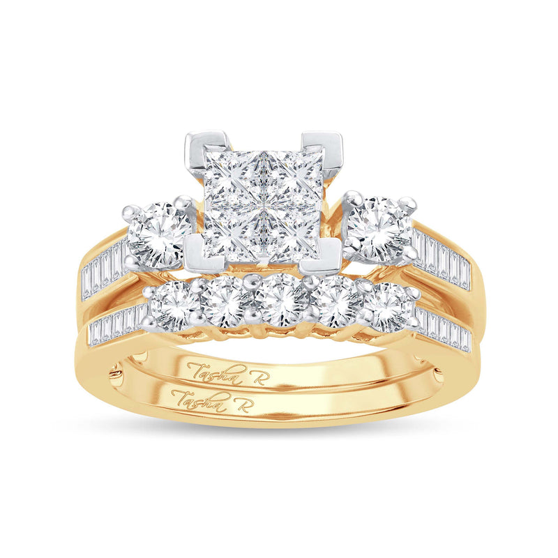 14K  1.50 CT  PRINCESS CUT DIAMOND  BRIDAL  RING