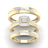 10K 0.08CT DIAM TRIO SET
