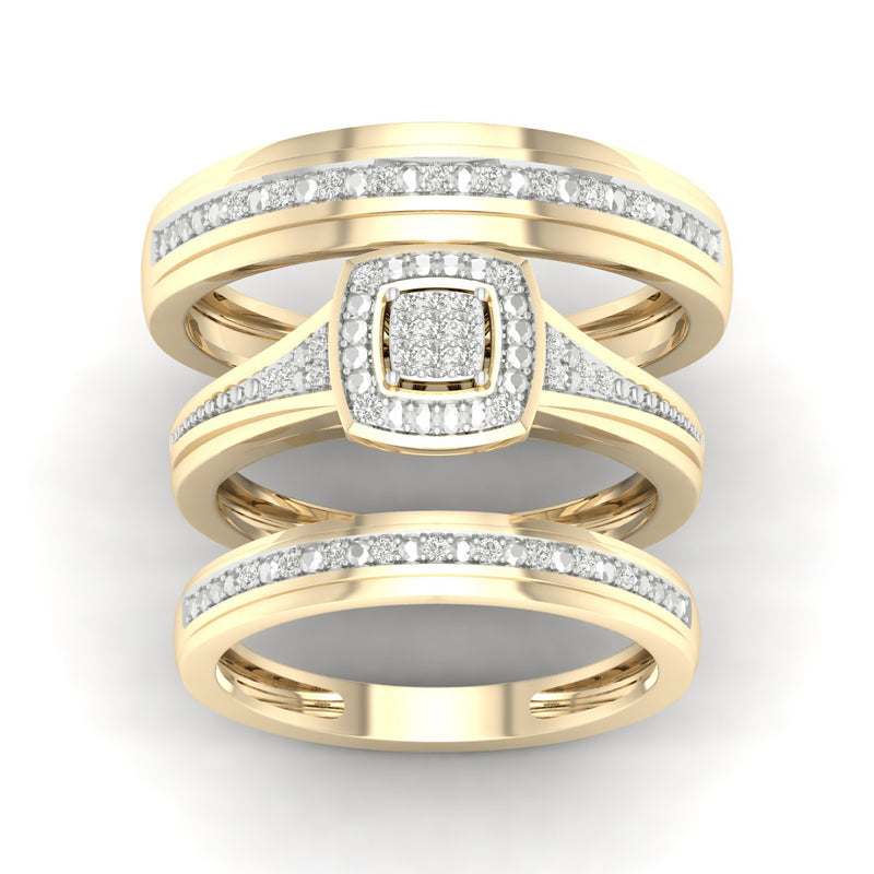 10K 0.10CT DIAM TRIO SET