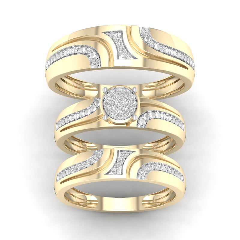 10K 0.15CT DIAM TRIO SET