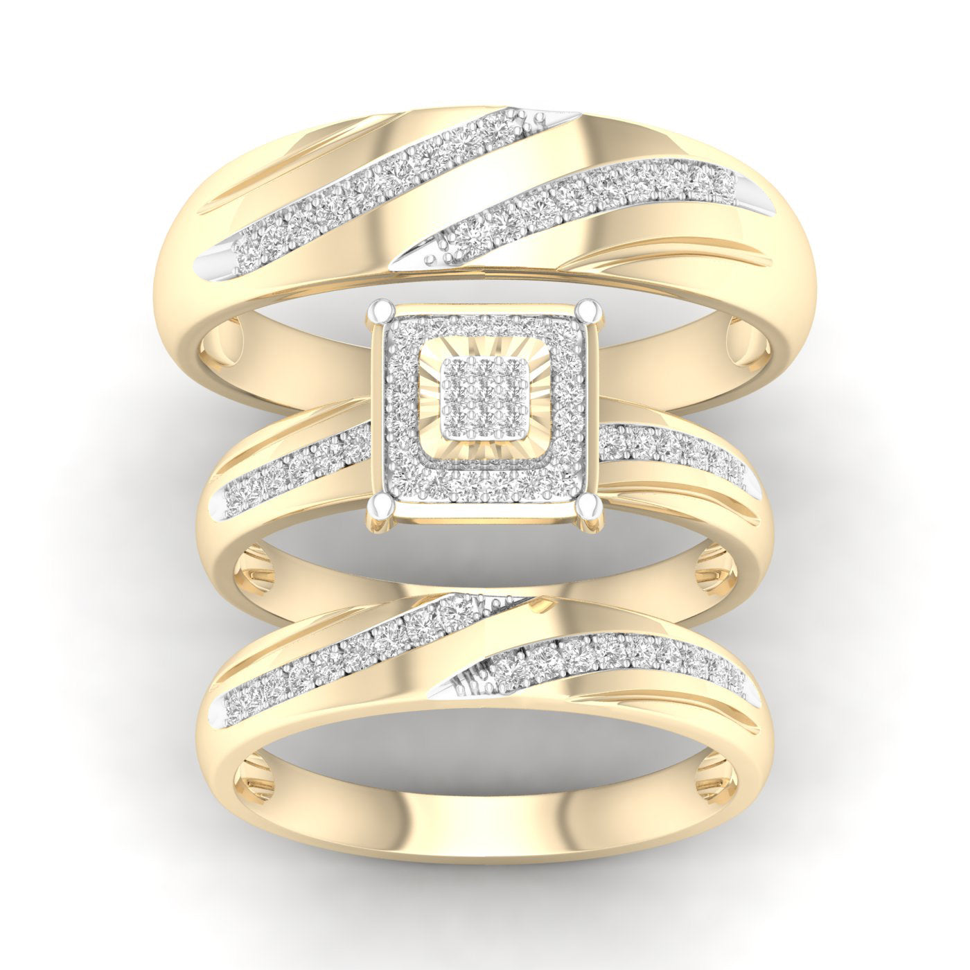 10K 0.20CT DIAM TRIO SET