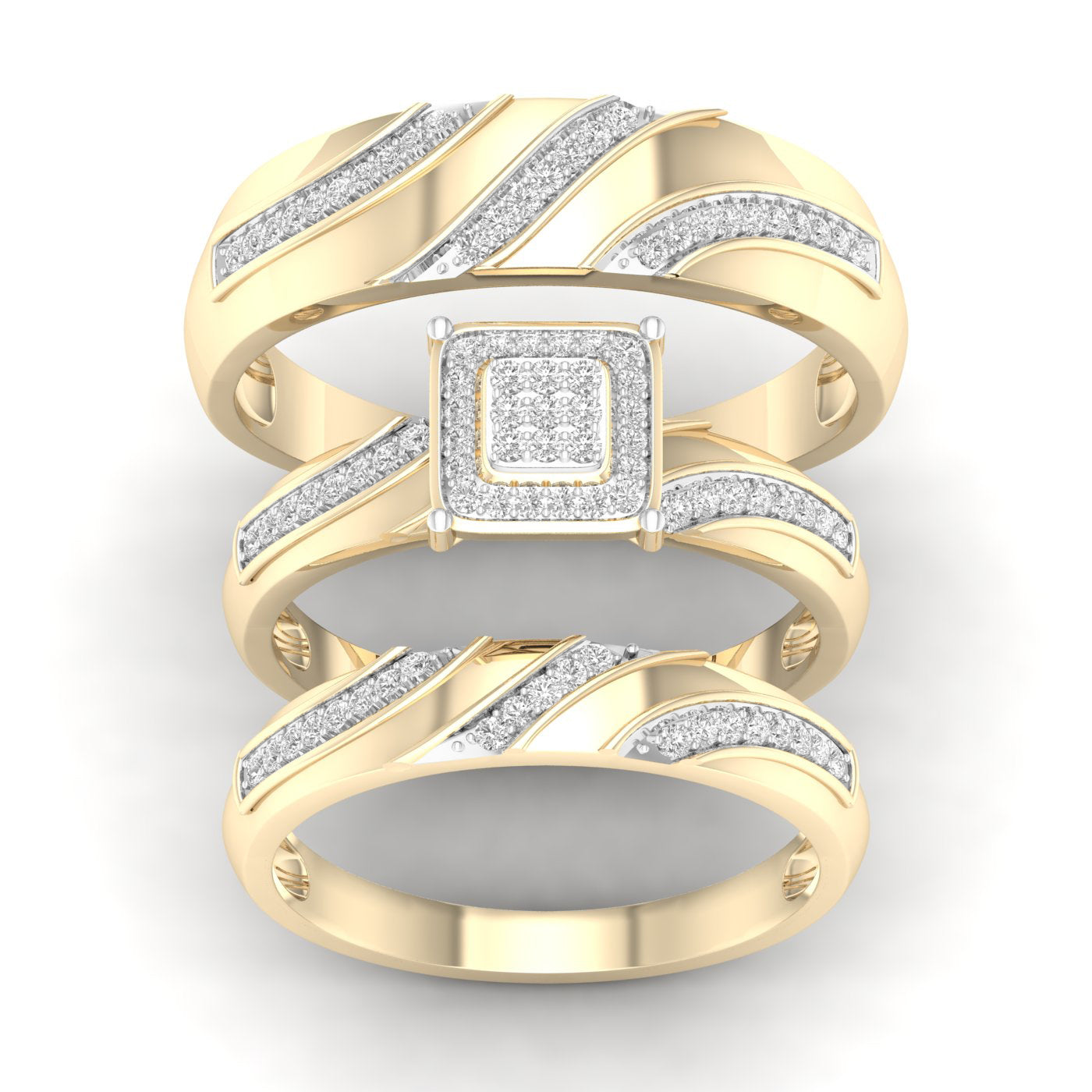 10K 0.25CT DIAM TRIO SET