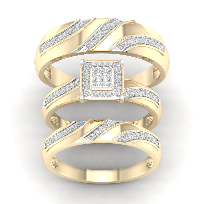 10K 0.25CT DIAM TRIO SET