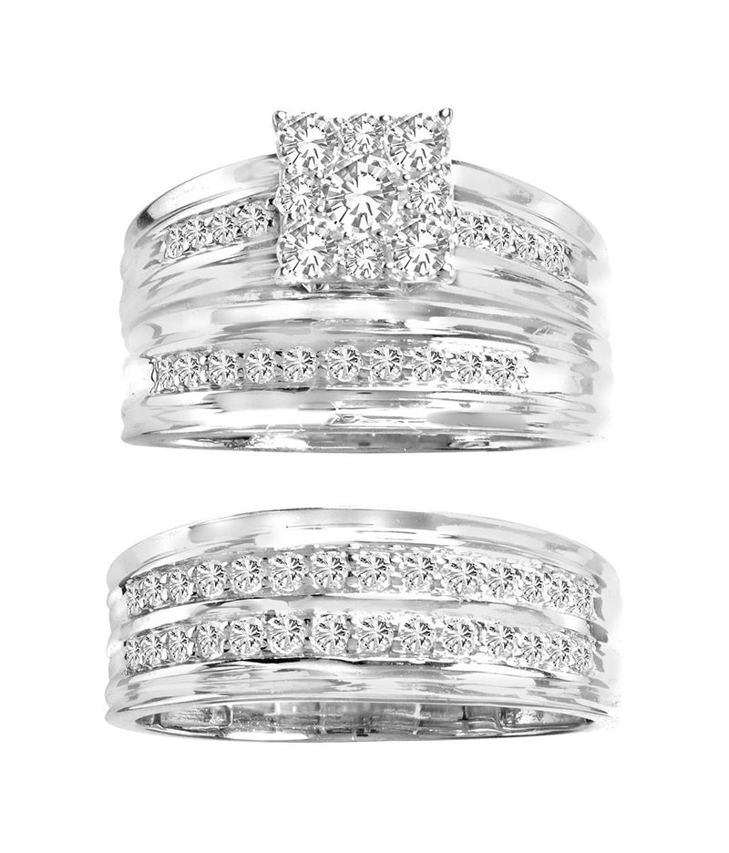 14K 1.25CT DIAMOND TRIO SET