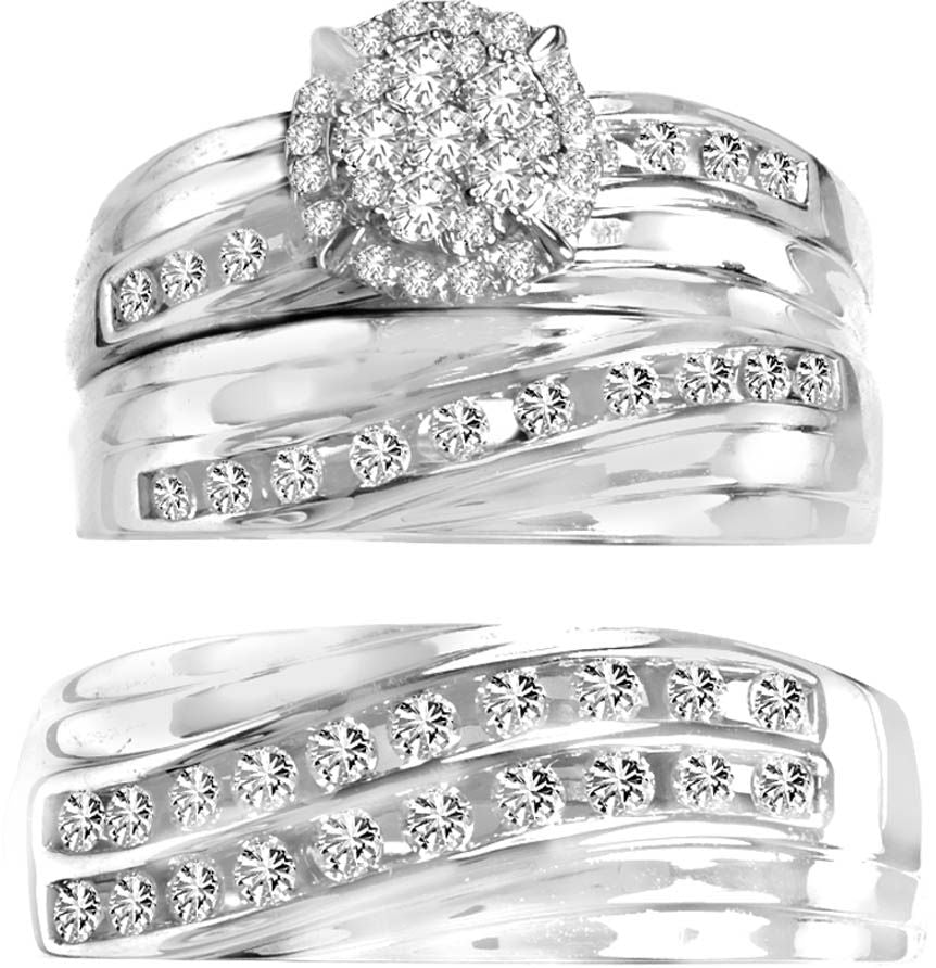 14K 1.13CT DIAMOND TRIO SET