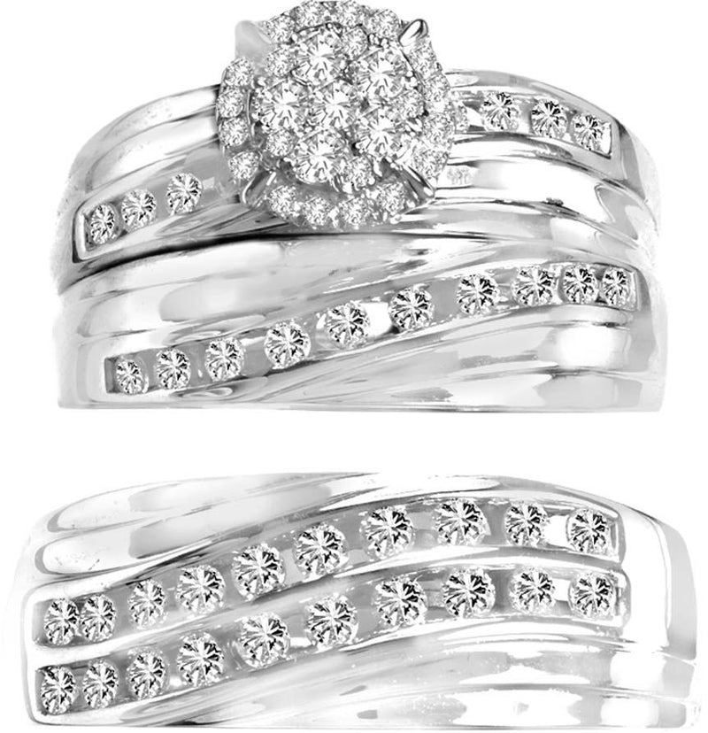 14K 1.13CT DIAMOND TRIO SET