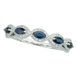 14K 0.17CT DIAMOND SAPHIRE RING