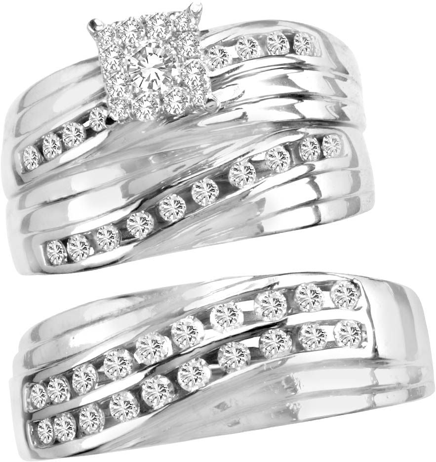14K 1.13CT DIAMOND TRIO SET