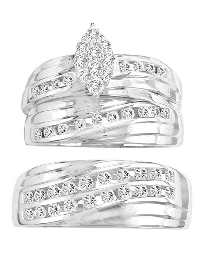 14K 1.13CT DIAMOND TRIO SET