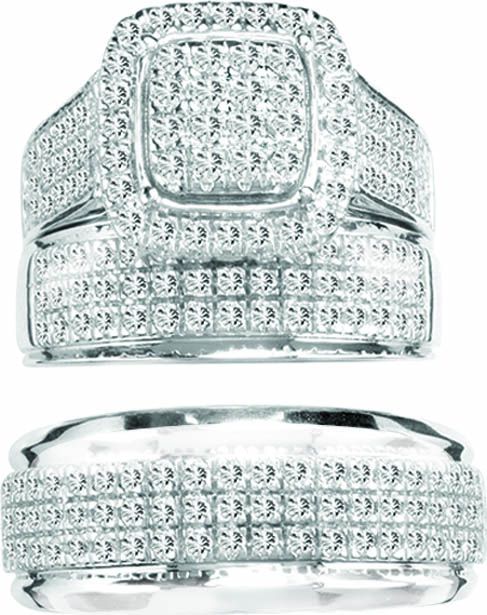 14K 2.00CT DIAM TRIO SET