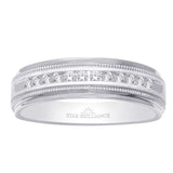 14K White Gold 1/4 Ct.Tw. Diamond Mens Machine Band