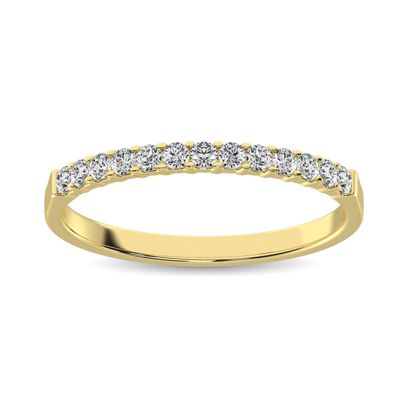 14K Yellow Gold 1/5 Ct Diamond Ladies Machine Band