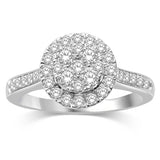 14K White Gold 9/10 Ct.Tw Diamond Engagement Ring