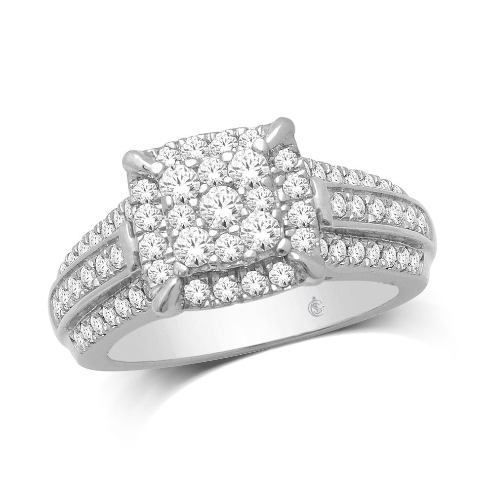 10K White Gold 1 Ct.Tw. Diamond Engagement Ring