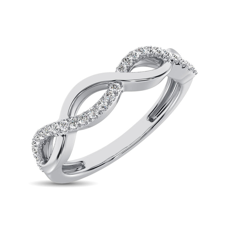 10K White Gold 1/10 Ct.Tw. Diamond Fashion Band