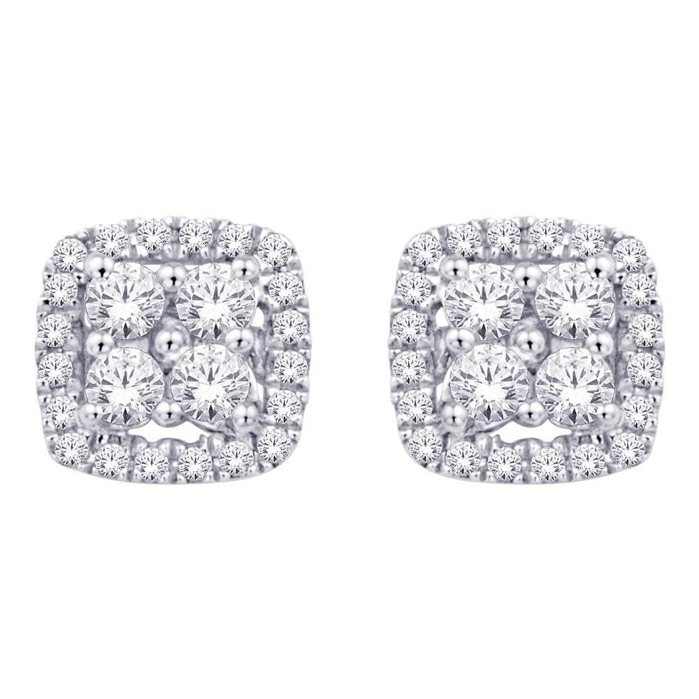 14K White Gold 1/5 Ct.Tw.Diamond Stud Earrings