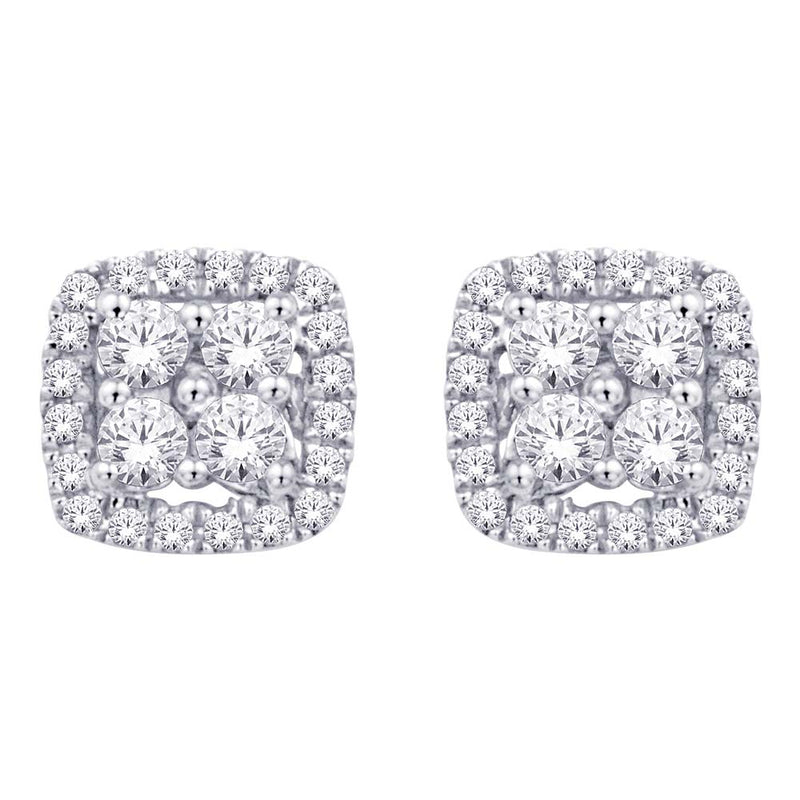 14K White Gold 1/5 Ct.Tw.Diamond Stud Earrings