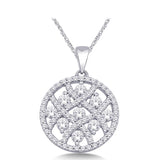 14K White Gold 3/4 Ct.Tw. Diamond Fashion Pendant