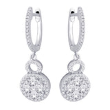 14K White Gold 9/10 Ct.Tw. Diamond Hoop Earrings