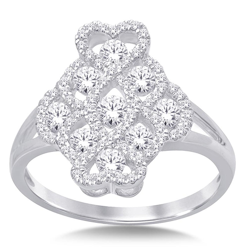 14K White Gold 1 Ct.Tw. Diamond Fashion Ring