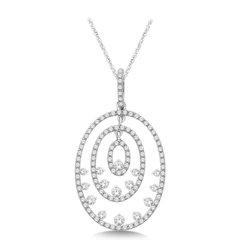 14K White Gold 9/10 Ct.Tw. Diamond Dangle Pendant