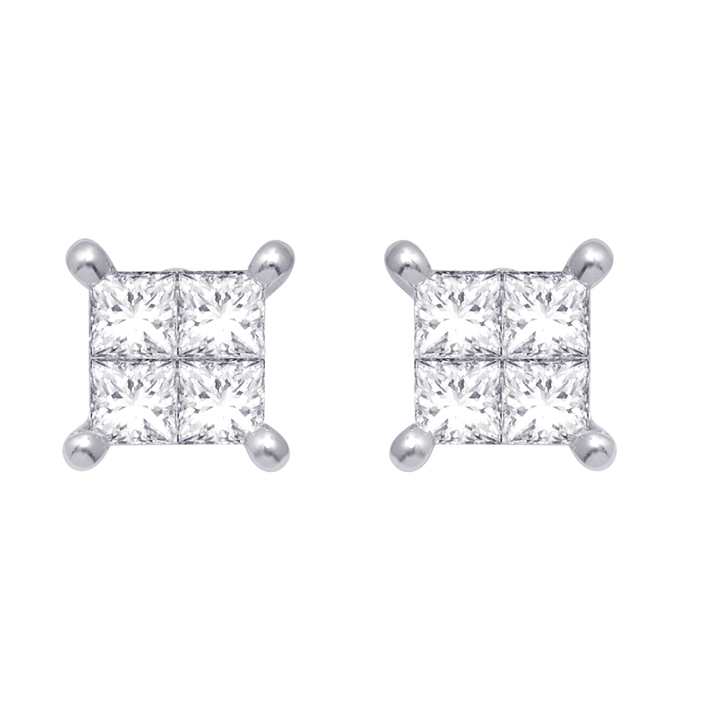14K White Gold 1/3 Ct.Tw. Diamond Stud Earrings