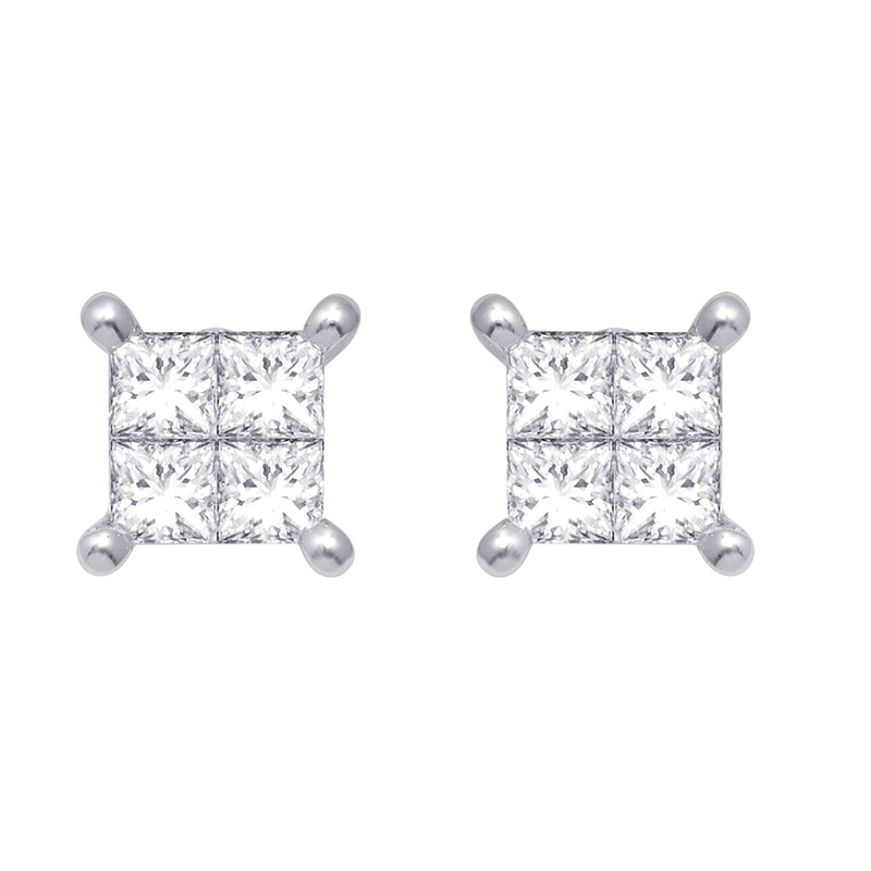 14K White Gold 1/3 Ct.Tw. Diamond Stud Earrings