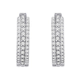10K White Gold 1/4 Ct.Tw. Diamond Hoop Earring