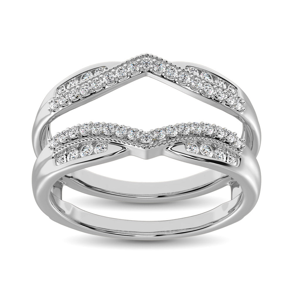 14K White Gold 1/3 Ctw Diamond Guard Ring