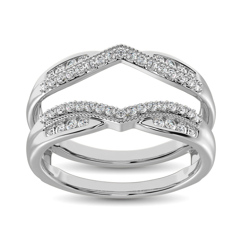 14K White Gold 1/3 Ctw Diamond Guard Ring
