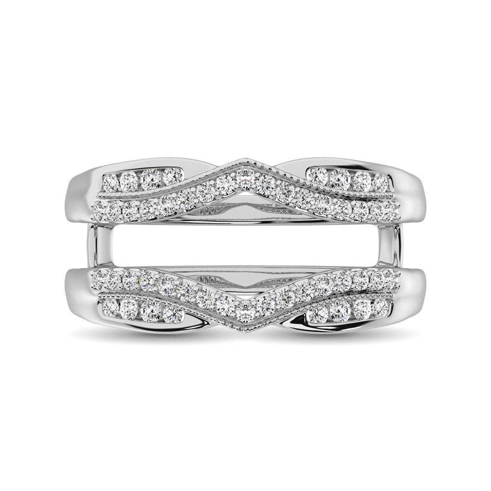 14K White Gold 1/3 Ctw Diamond Guard Ring