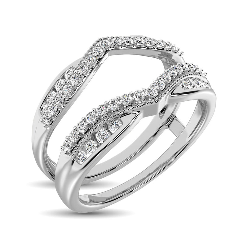 14K White Gold 1/3 Ctw Diamond Guard Ring
